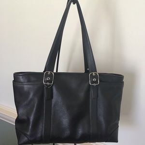 Coach Black Leather Tote Bag A04S-5147 Free Ship!